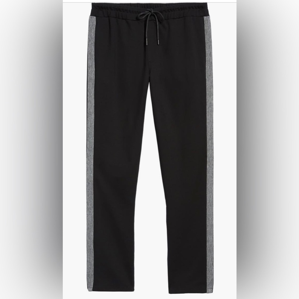 PAIGE Black Joggers with Gray Stripes